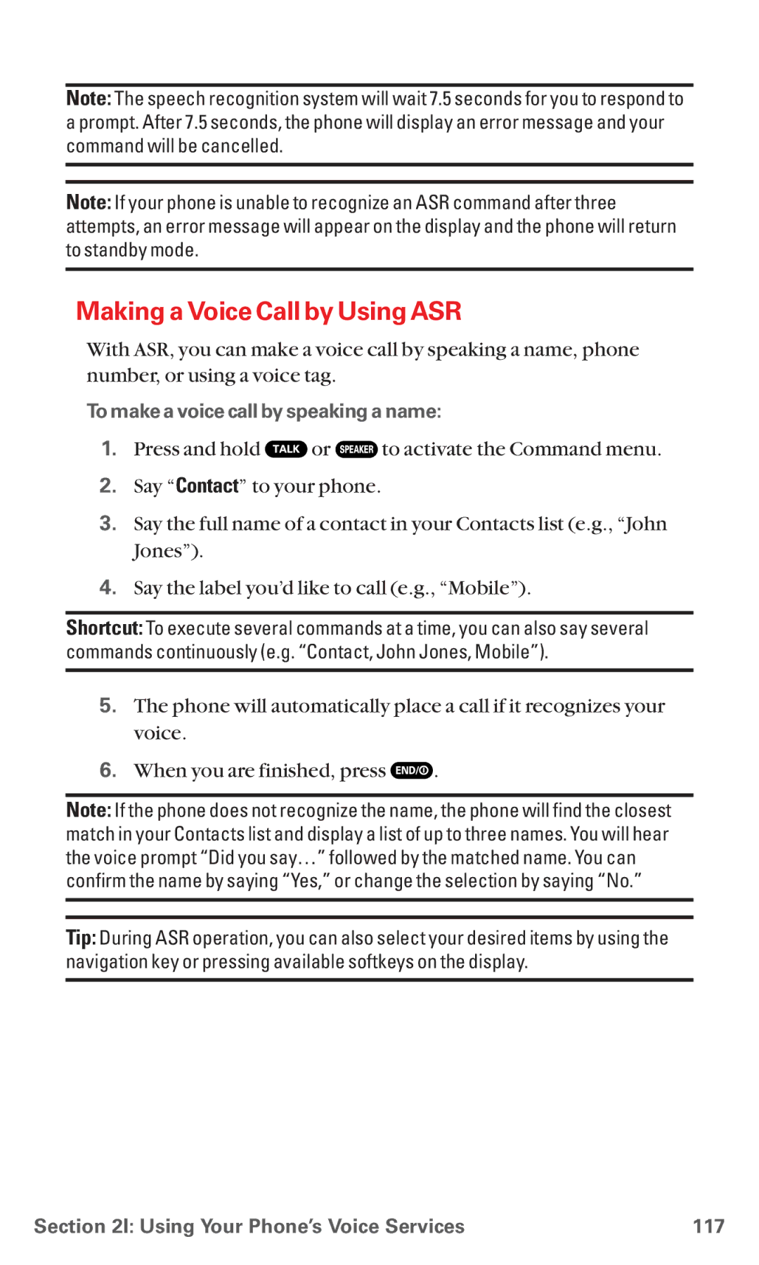 Sanyo MM-5600 manual Making a Voice Call by Using ASR, To make a voice call by speaking a name 