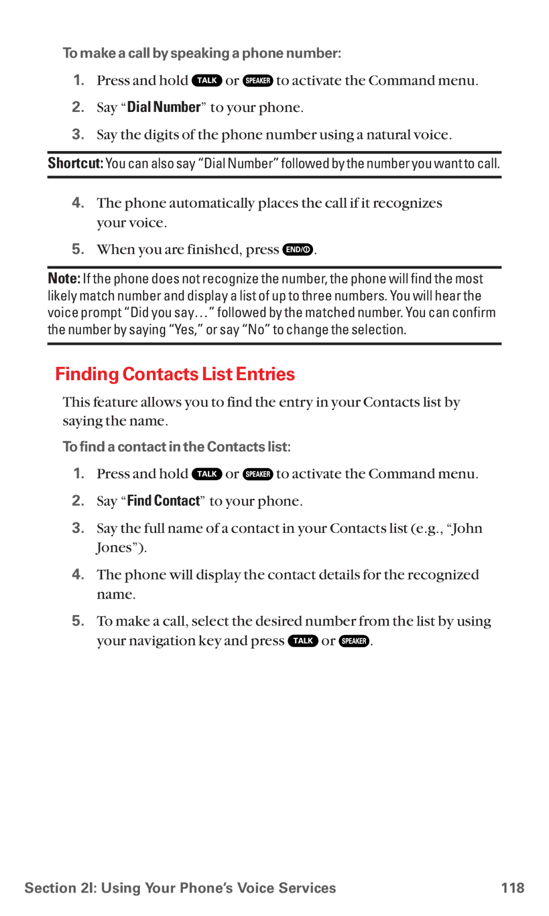 Sanyo MM-5600 manual Finding Contacts List Entries, To make a call by speaking a phone number 