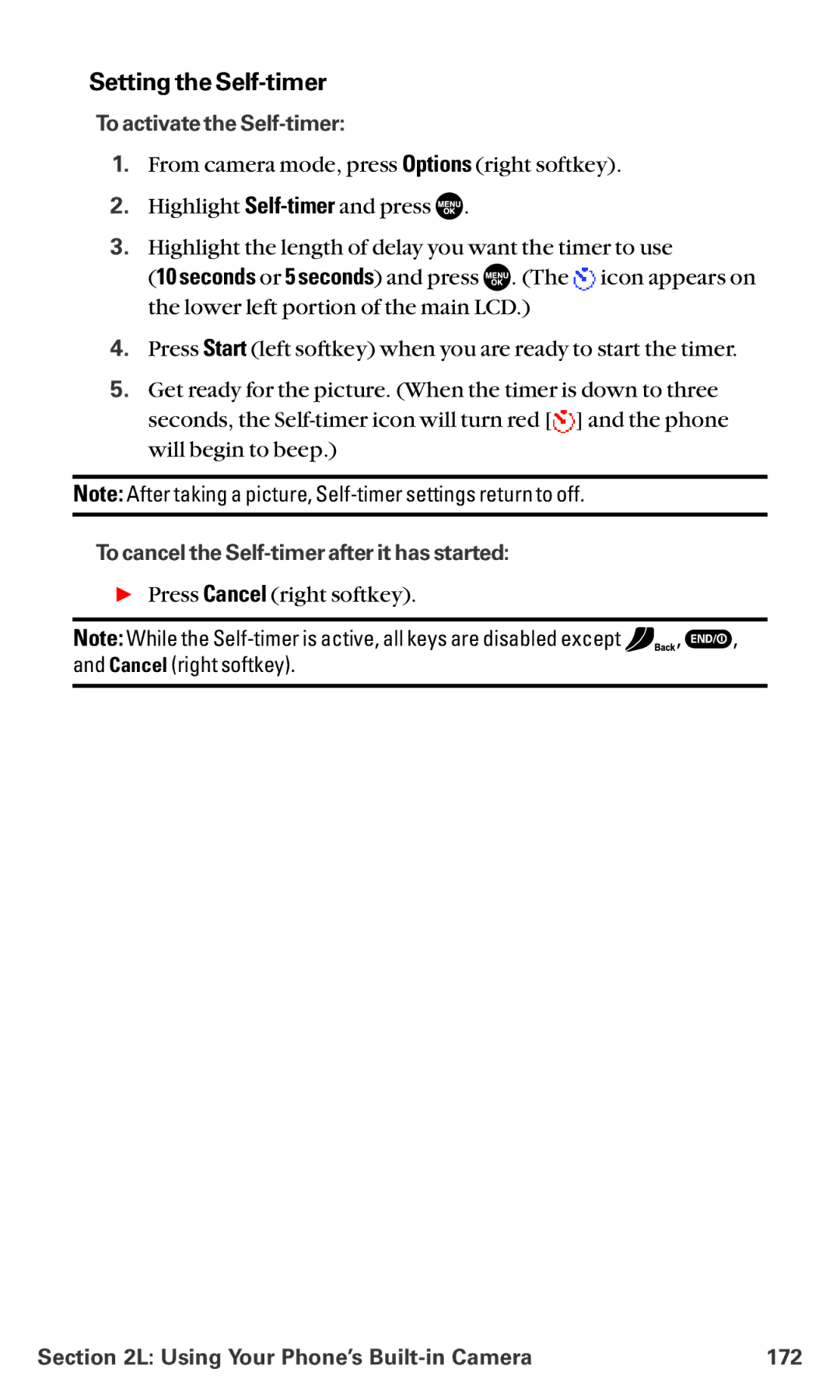 Sanyo MM-5600 manual Setting the Self-timer, To activate the Self-timer, To cancel the Self-timer after it has started 