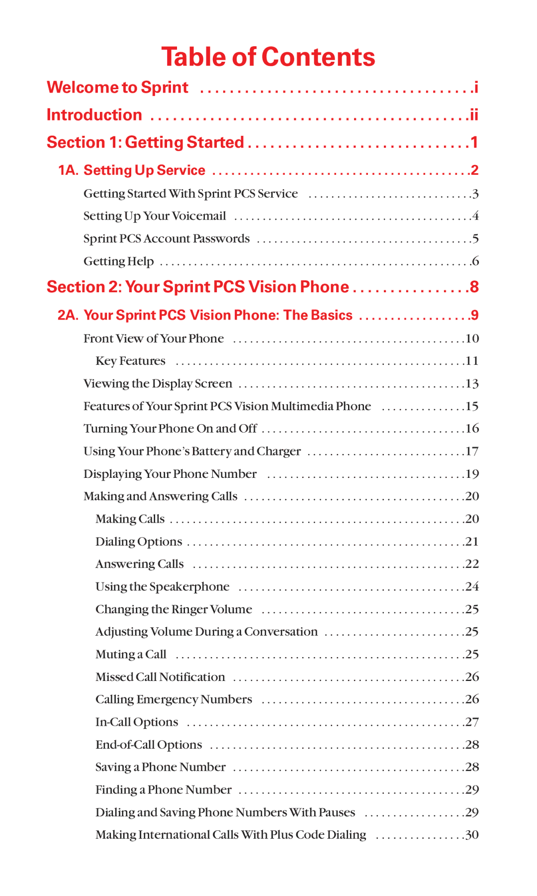 Sanyo MM-5600 manual Table of Contents 