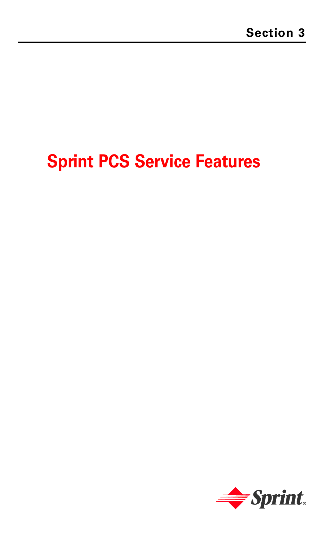 Sanyo MM-5600 manual Sprint PCS Service Features 