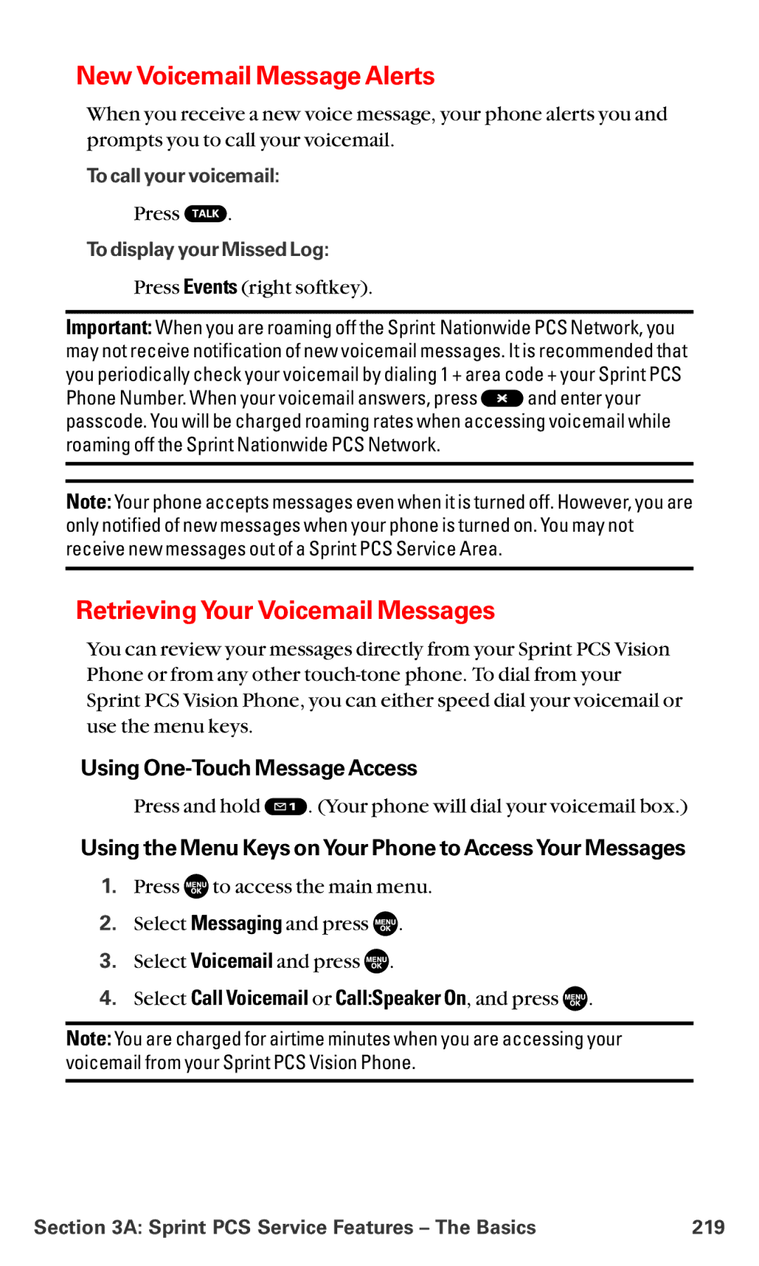 Sanyo MM-5600 manual New Voicemail Message Alerts, RetrievingYour Voicemail Messages, Using One-Touch Message Access 