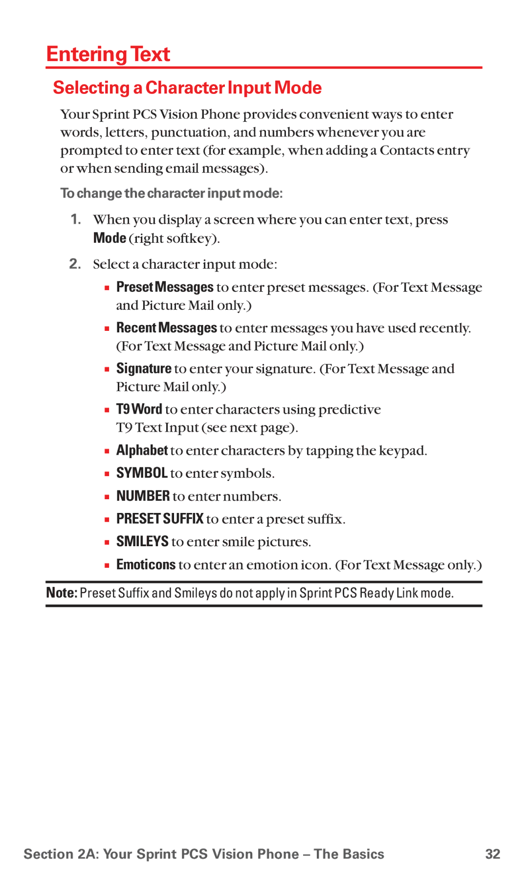 Sanyo MM-5600 manual EnteringText, Selecting a Character Input Mode, To change the character input mode 