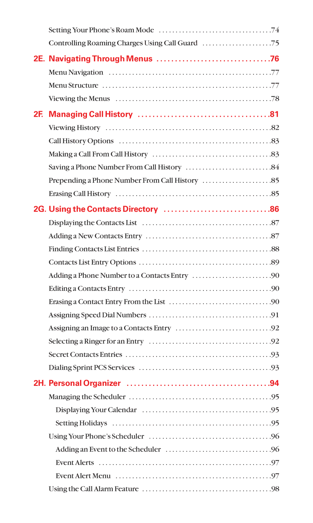 Sanyo MM-5600 manual Displaying the Contacts List 