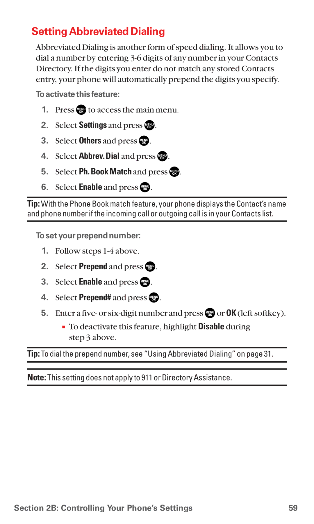 Sanyo MM-5600 manual Setting Abbreviated Dialing, To activate this feature, To set your prepend number 