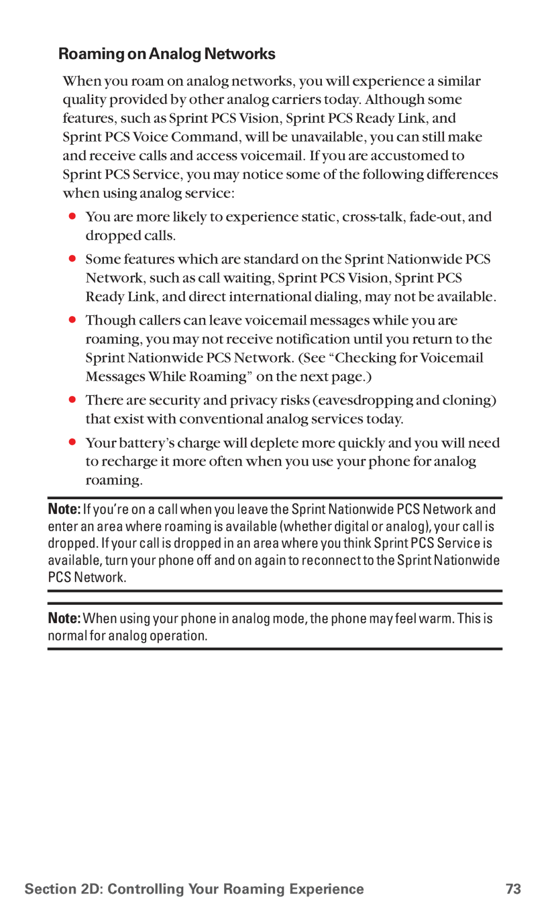 Sanyo MM-5600 manual Roaming on Analog Networks 