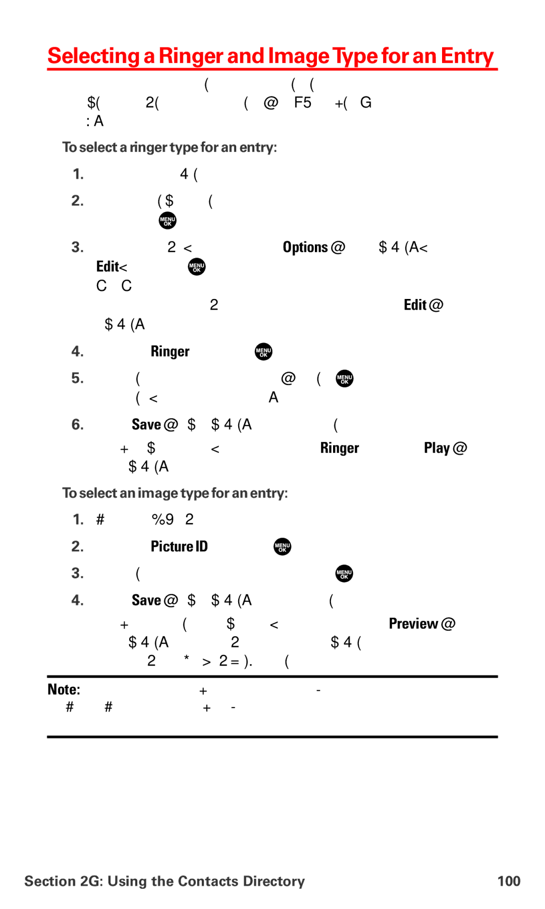 Sanyo MM-7400 manual Selecting a Ringer and ImageType for an Entry, To select a ringer type for an entry 