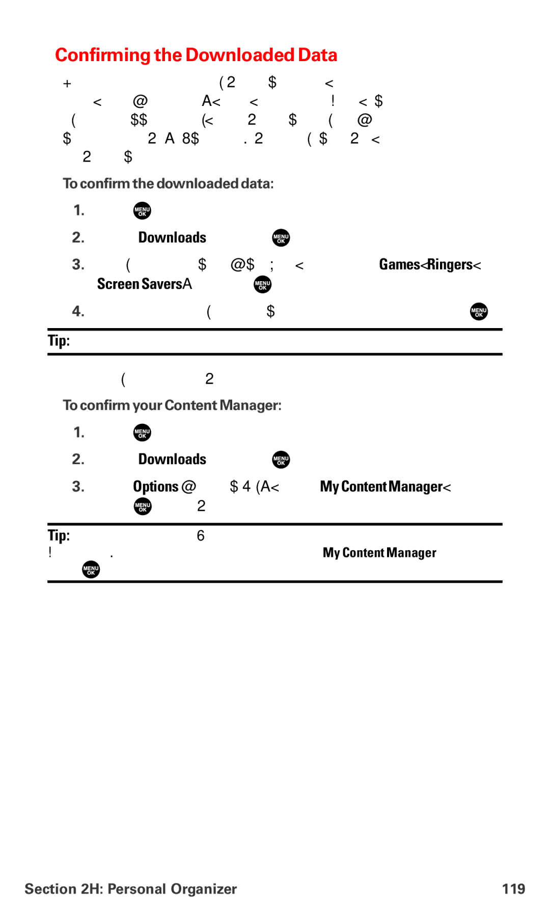 Sanyo MM-7400 manual Confirming the Downloaded Data, Screen Savers and press, To confirmthe downloaded data 