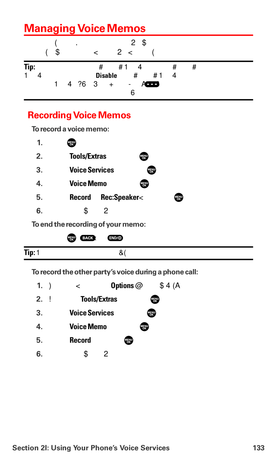 Sanyo MM-7400 manual Managing Voice Memos, RecordingVoice Memos 