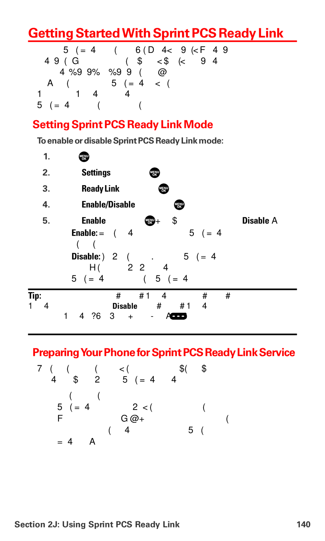 Sanyo MM-7400 manual Getting Started With Sprint PCS Ready Link, Setting Sprint PCS Ready Link Mode 