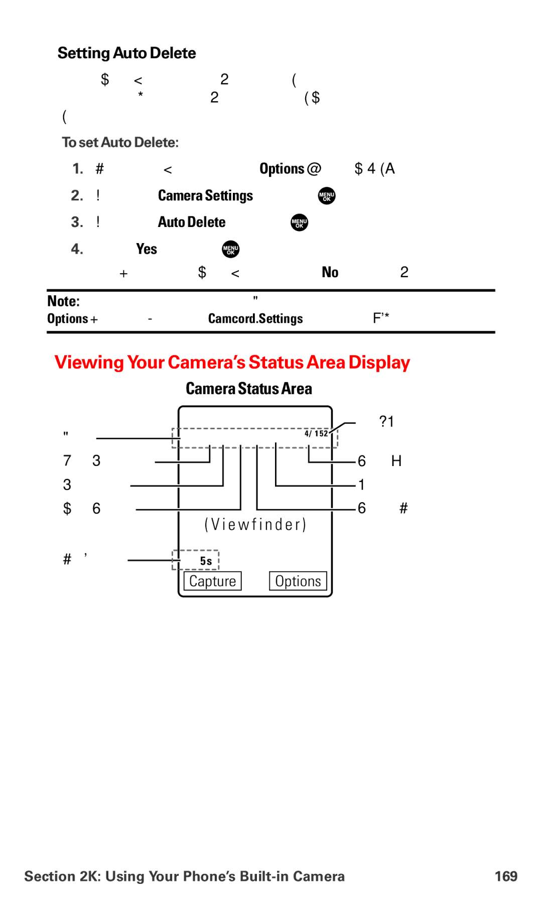 Sanyo MM-7400 manual ViewingYour Camera’s Status Area Display, SettingAuto Delete, Camera Status Area, To set Auto Delete 