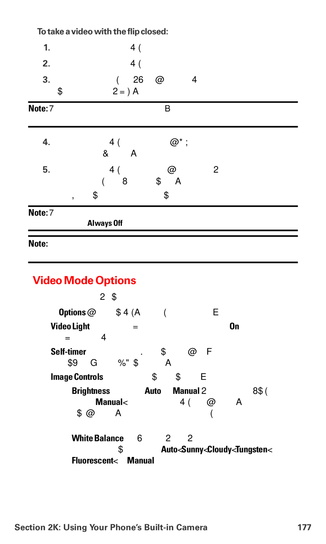 Sanyo MM-7400 manual Video Mode Options, To take a video with the flip closed, Using Your Phone’s Built-in Camera 177 