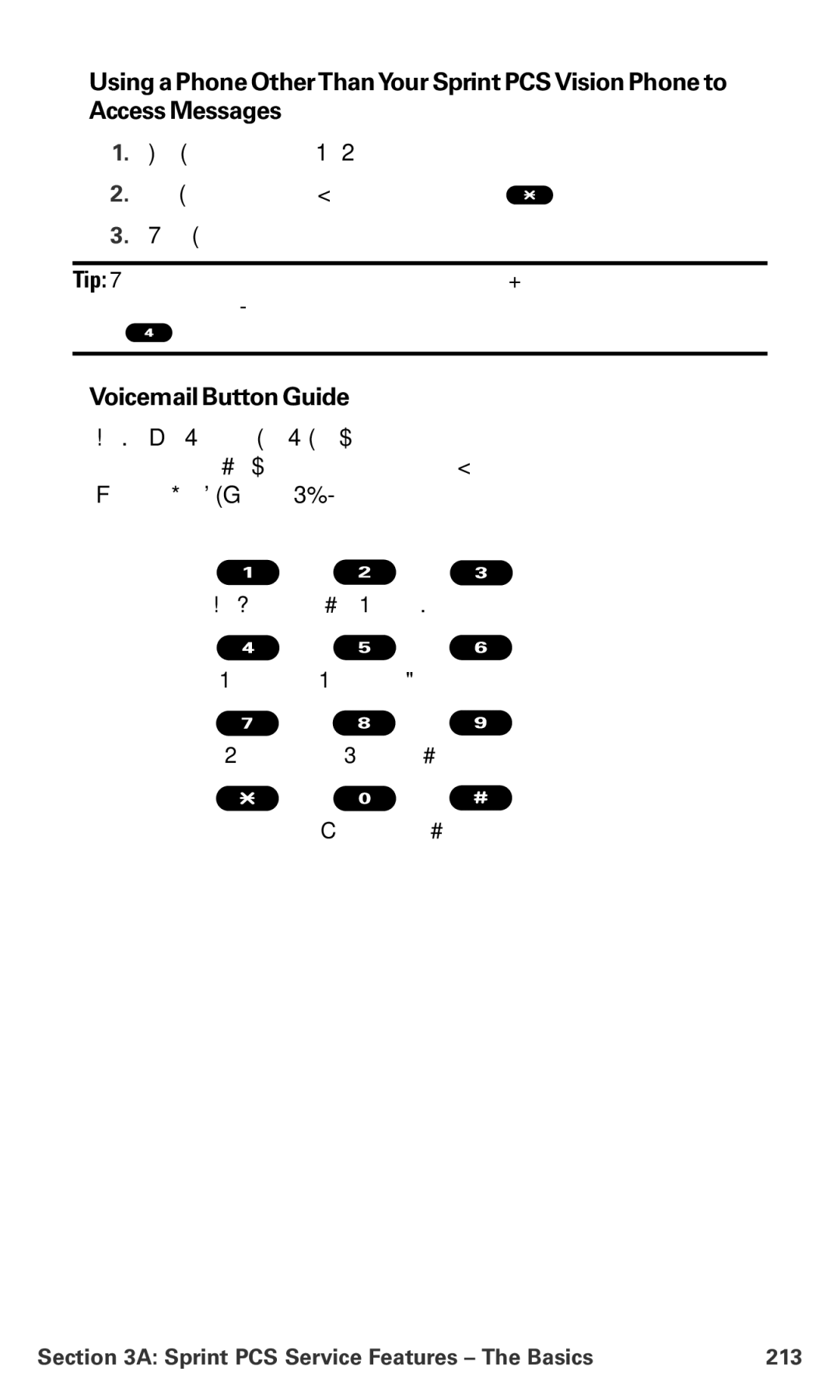 Sanyo MM-7400 manual Voicemail Button Guide, Sprint PCS Service Features The Basics 213 