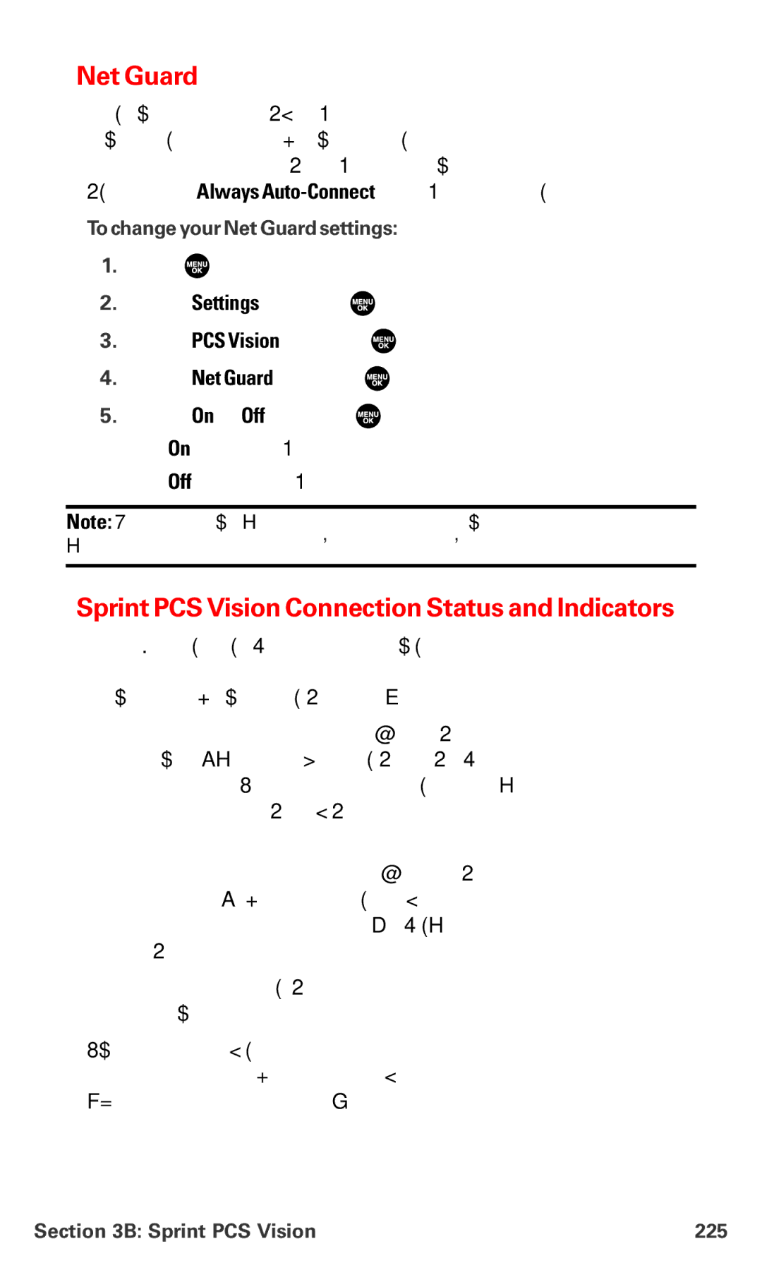 Sanyo MM-7400 manual Sprint PCS Vision Connection Status and Indicators, To change your Net Guardsettings 