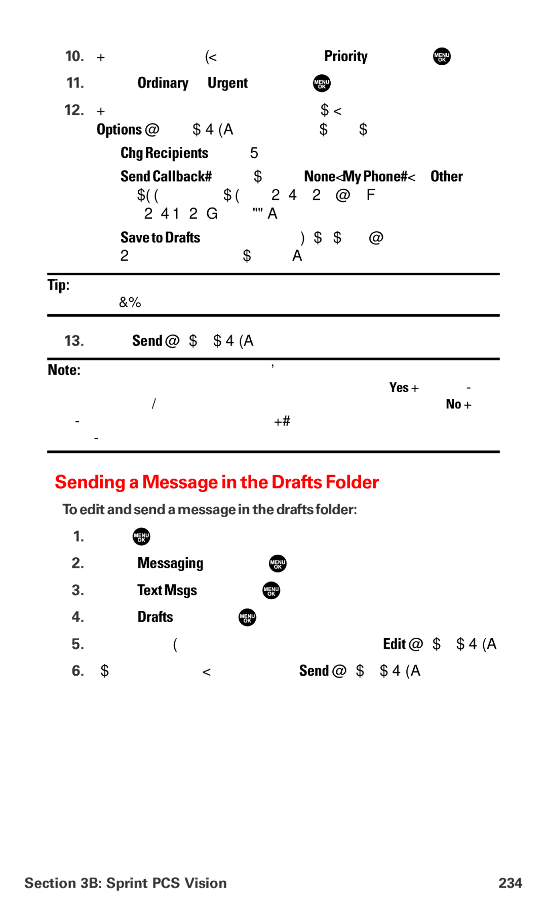 Sanyo MM-7400 manual Sending a Message in the Drafts Folder, To edit and send a message in the drafts folder 