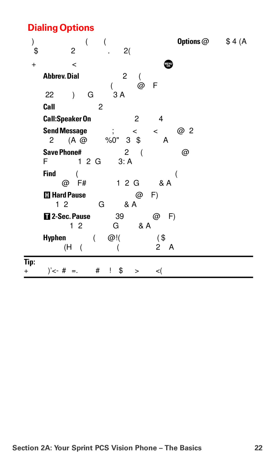 Sanyo MM-7400 manual Dialing Options 