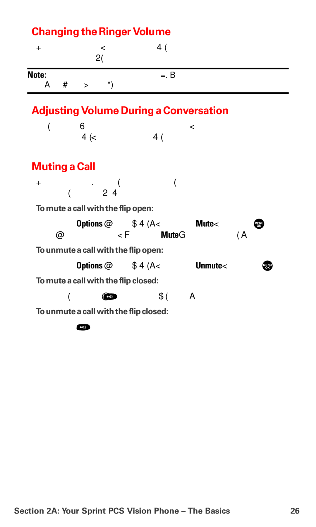 Sanyo MM-7400 manual Changing the Ringer Volume, Adjusting Volume During a Conversation, Muting a Call 