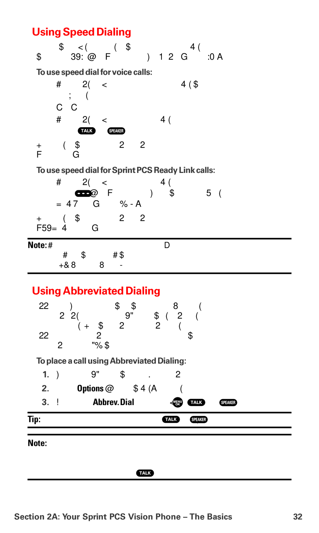 Sanyo MM-7400 manual Using Speed Dialing, Using Abbreviated Dialing, To use speed dialfor voice calls 