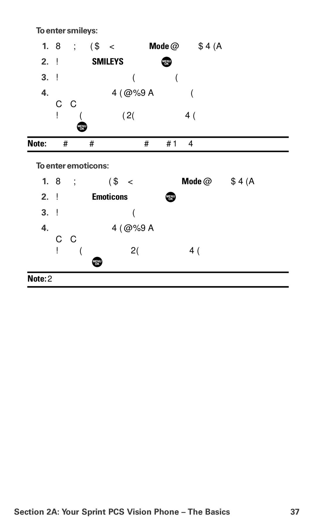 Sanyo MM-7400 manual To enter smileys, To enter emoticons 