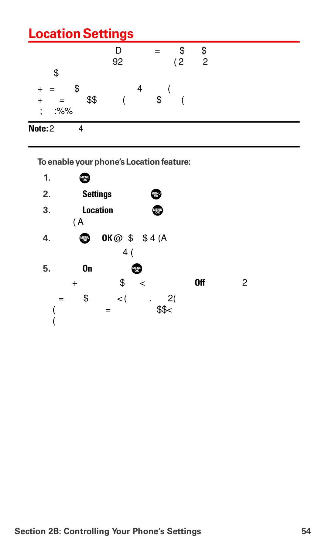 Sanyo MM-7400 manual Location Settings, To enable your phone’s Location feature 