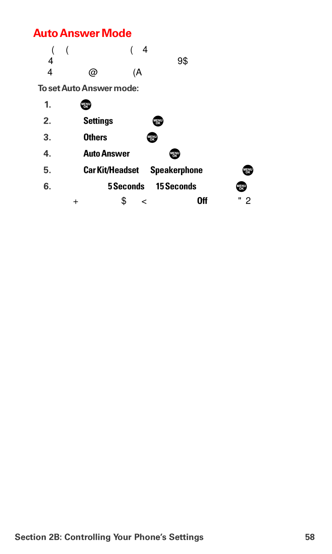 Sanyo MM-7400 manual Auto Answer Mode, Select Car Kit/Headset or Speakerphone and press, To set Auto Answer mode 