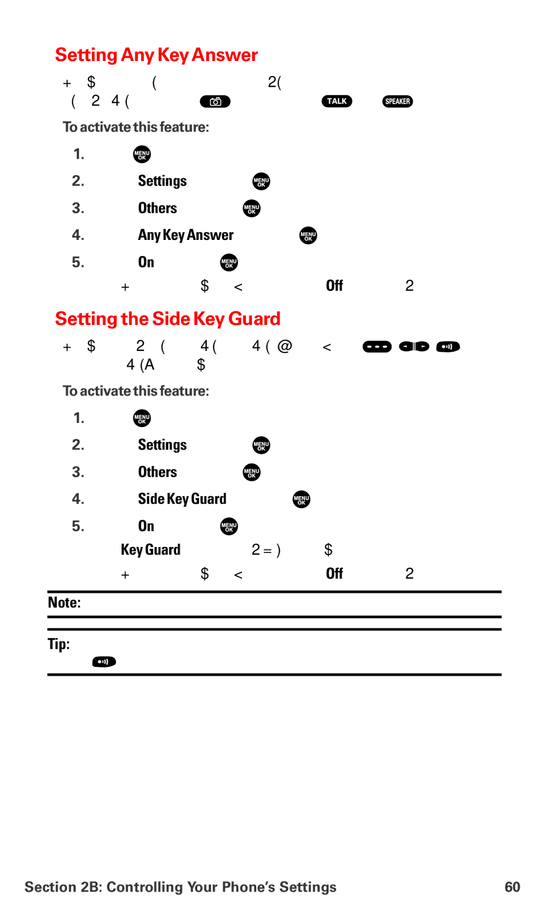 Sanyo MM-7400 manual Setting Any Key Answer, Setting the Side Key Guard, To activate this feature 