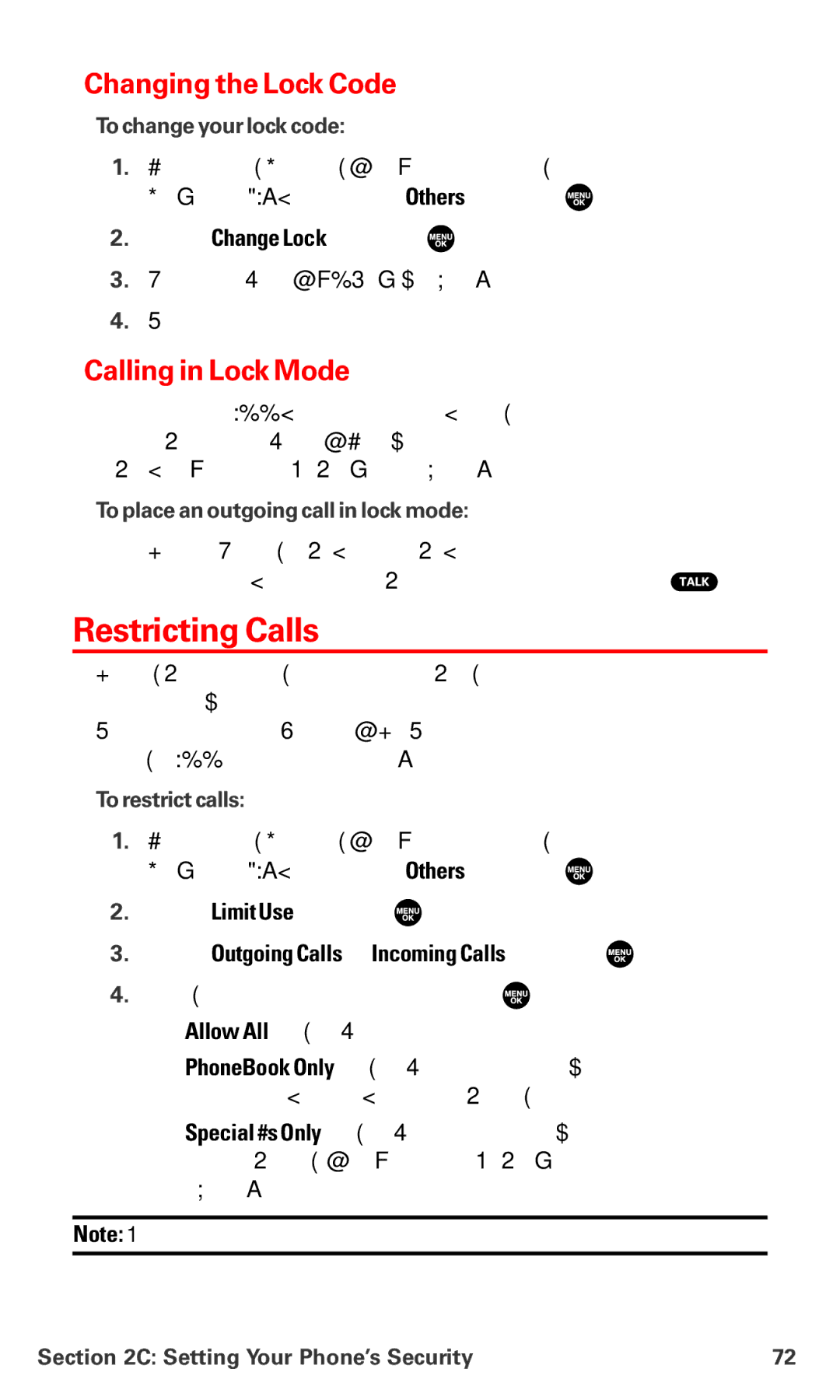 Sanyo MM-7400 manual Restricting Calls, Changing the Lock Code, Calling in Lock Mode 