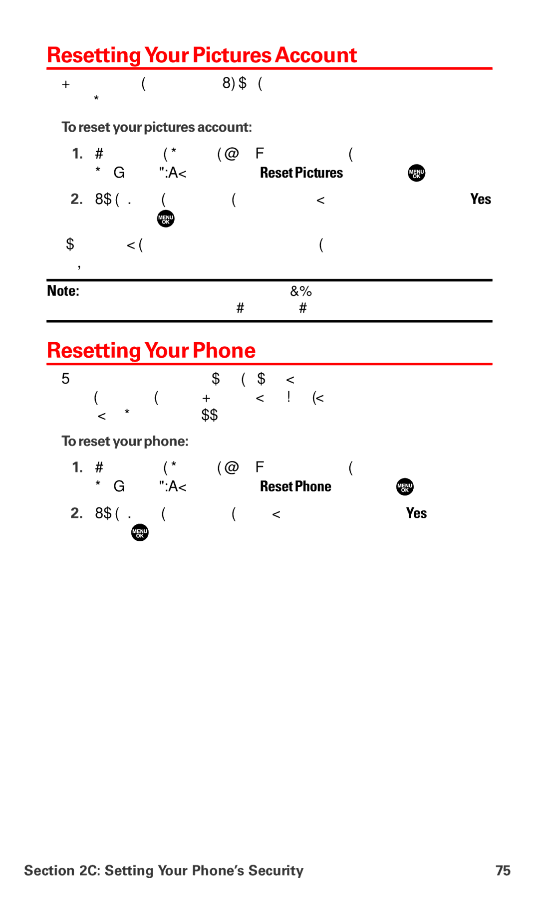 Sanyo MM-7400 ResettingYour Pictures Account, ResettingYour Phone, To reset your pictures account, To reset your phone 