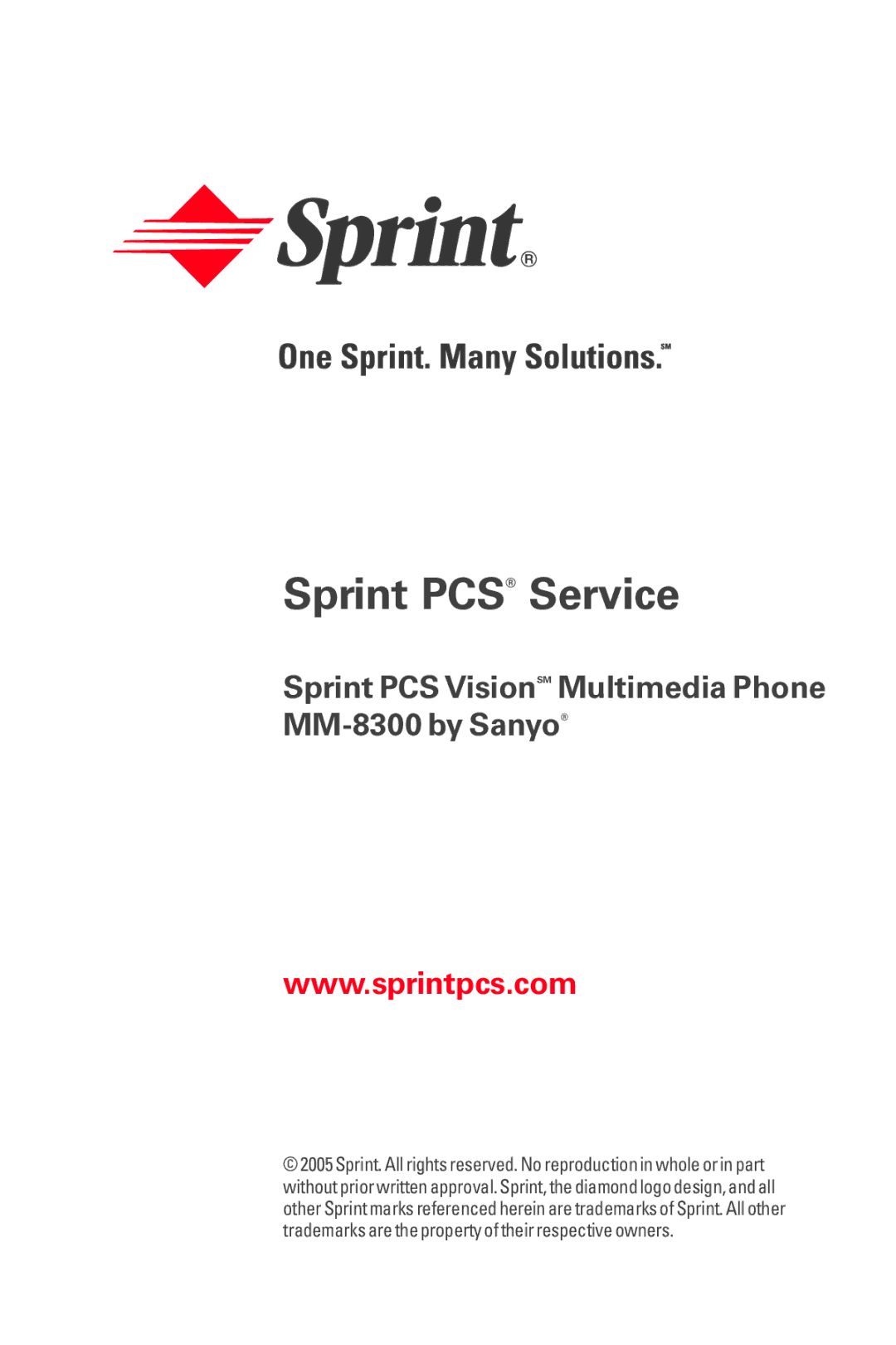 Sanyo MM-8300 manual Sprint PCS Service 