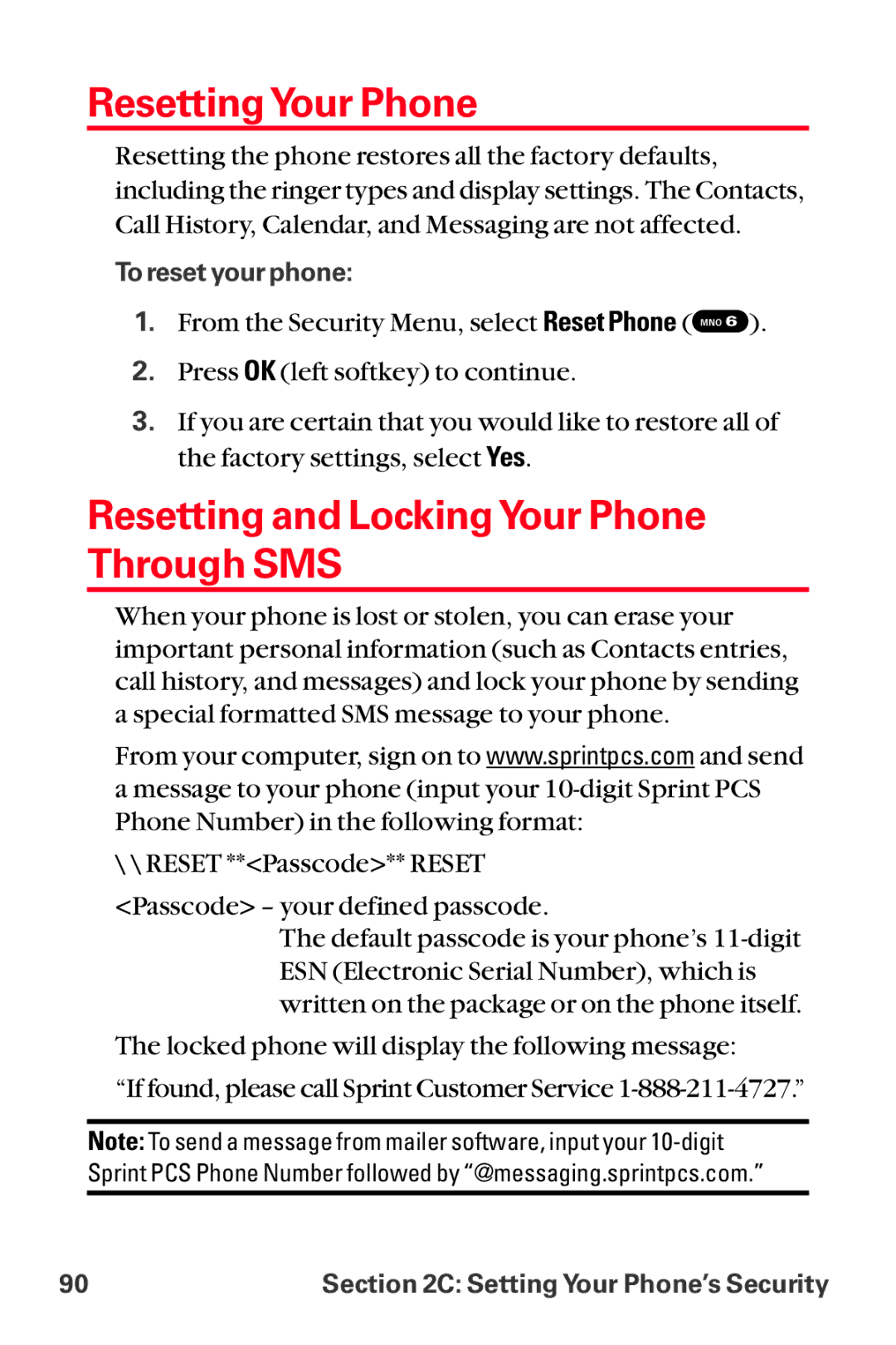 Sanyo MM-8300 manual Resetting Your Phone, Resetting and Locking Your Phone Through SMS 