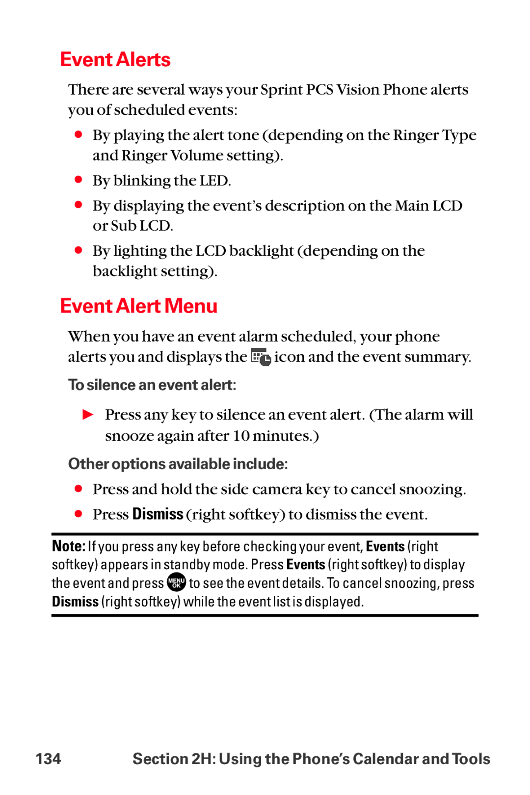 Sanyo MM-8300 manual Event Alerts, Event Alert Menu 