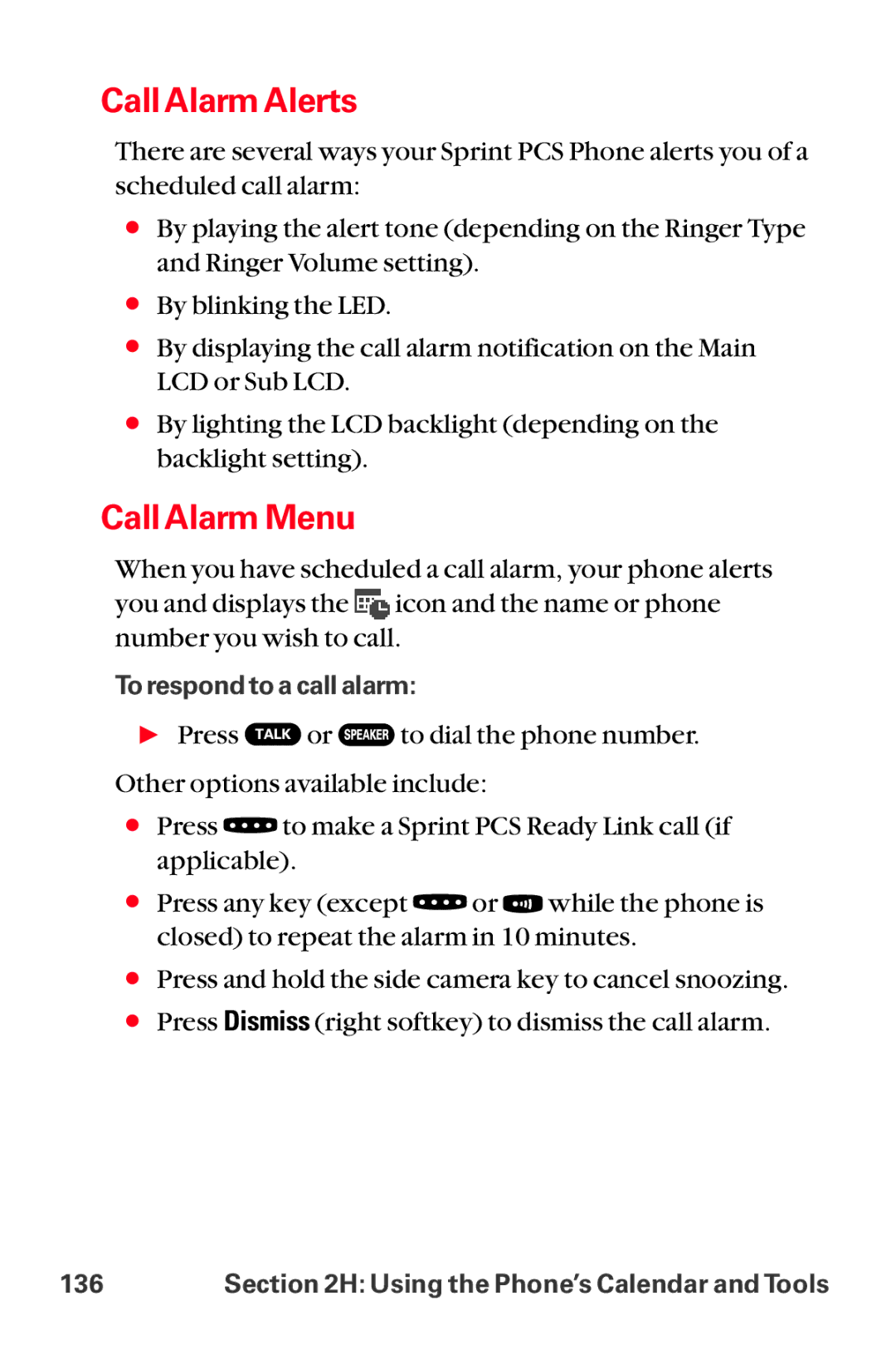 Sanyo MM-8300 manual Call Alarm Alerts, Call Alarm Menu 