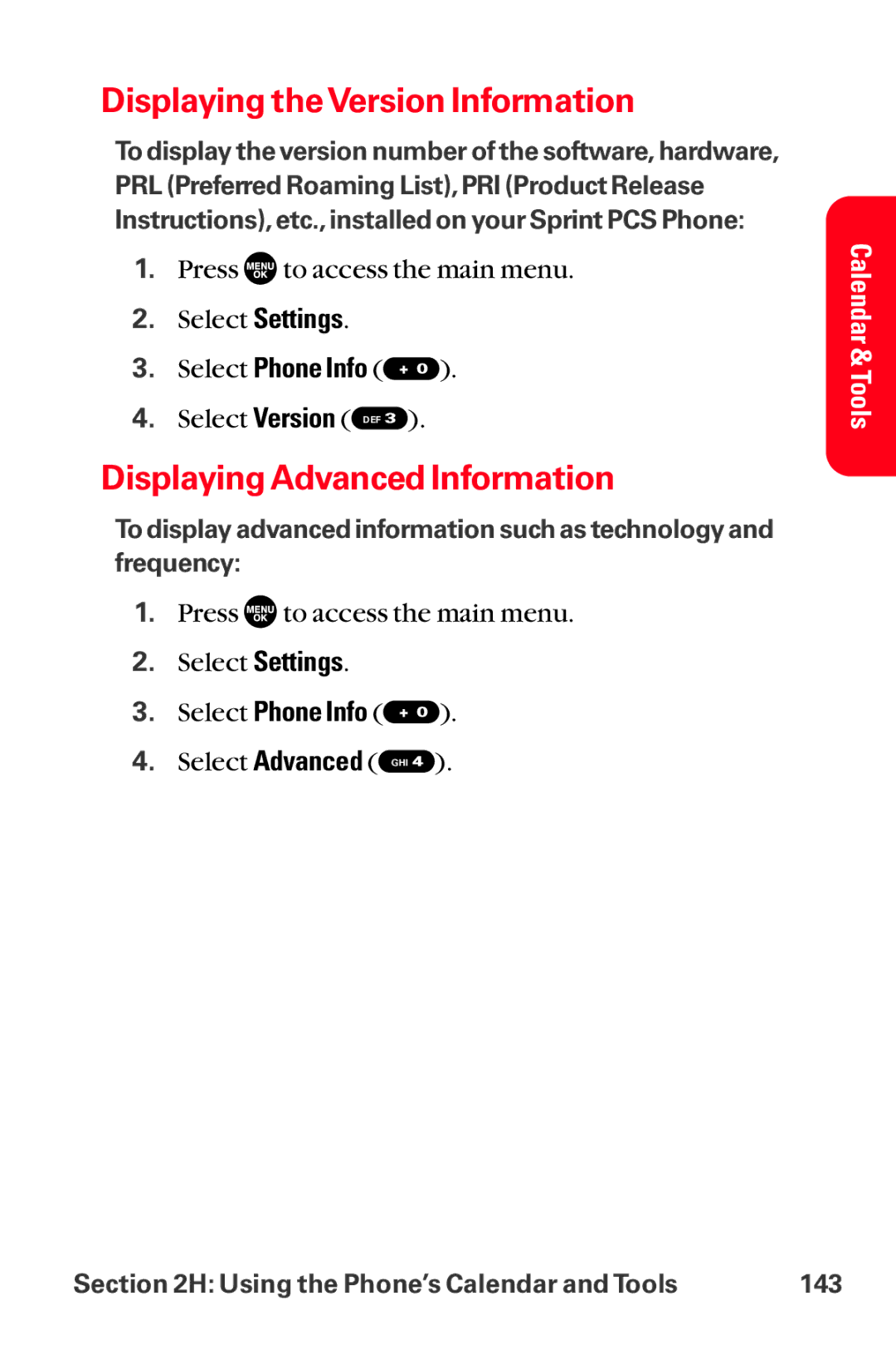 Sanyo MM-8300 manual Displaying the Version Information, Displaying Advanced Information 