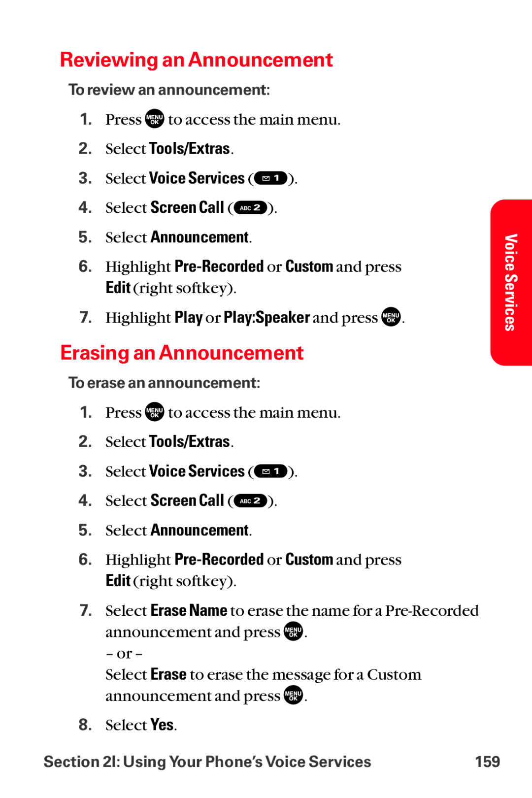 Sanyo MM-8300 manual Reviewing an Announcement, Erasing an Announcement 