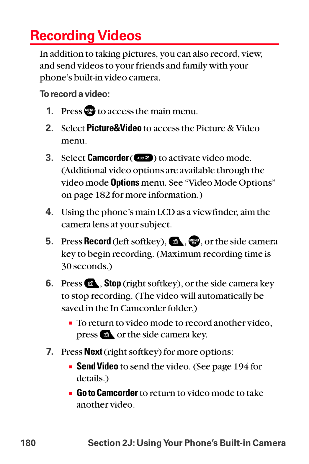 Sanyo MM-8300 manual Recording Videos 