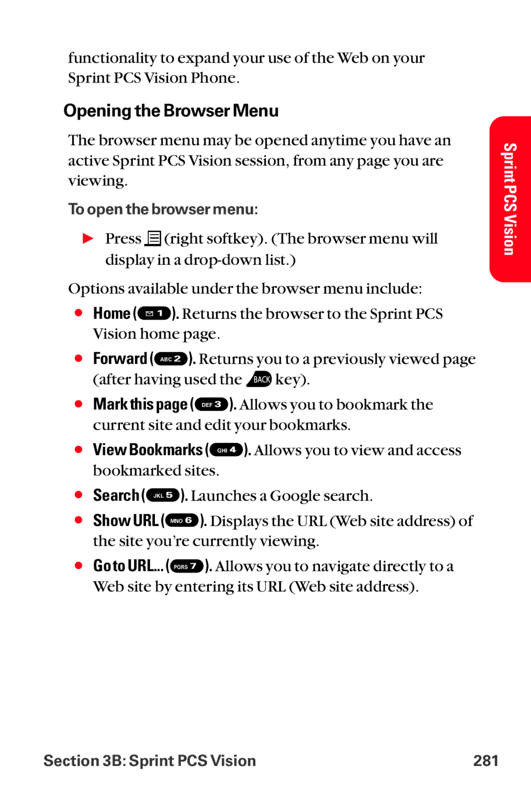 Sanyo MM-8300 manual Opening the Browser Menu 