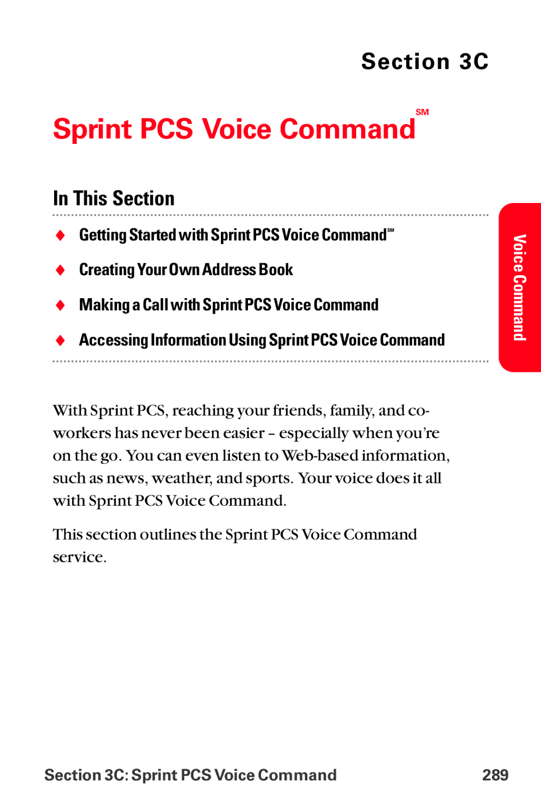 Sanyo MM-8300 manual Sprint PCS Voice Command 