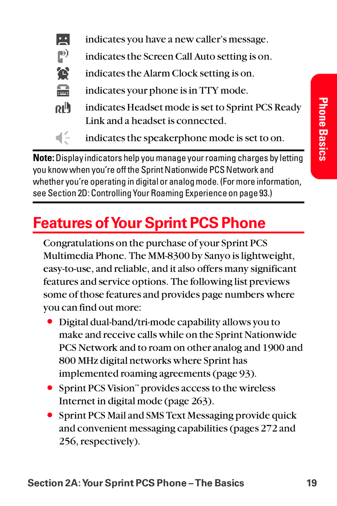 Sanyo MM-8300 manual Features of Your Sprint PCS Phone 