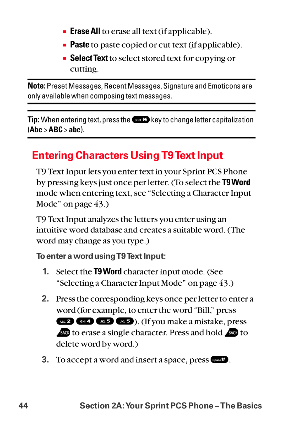 Sanyo MM-8300 manual Entering Characters Using T9 Text Input 