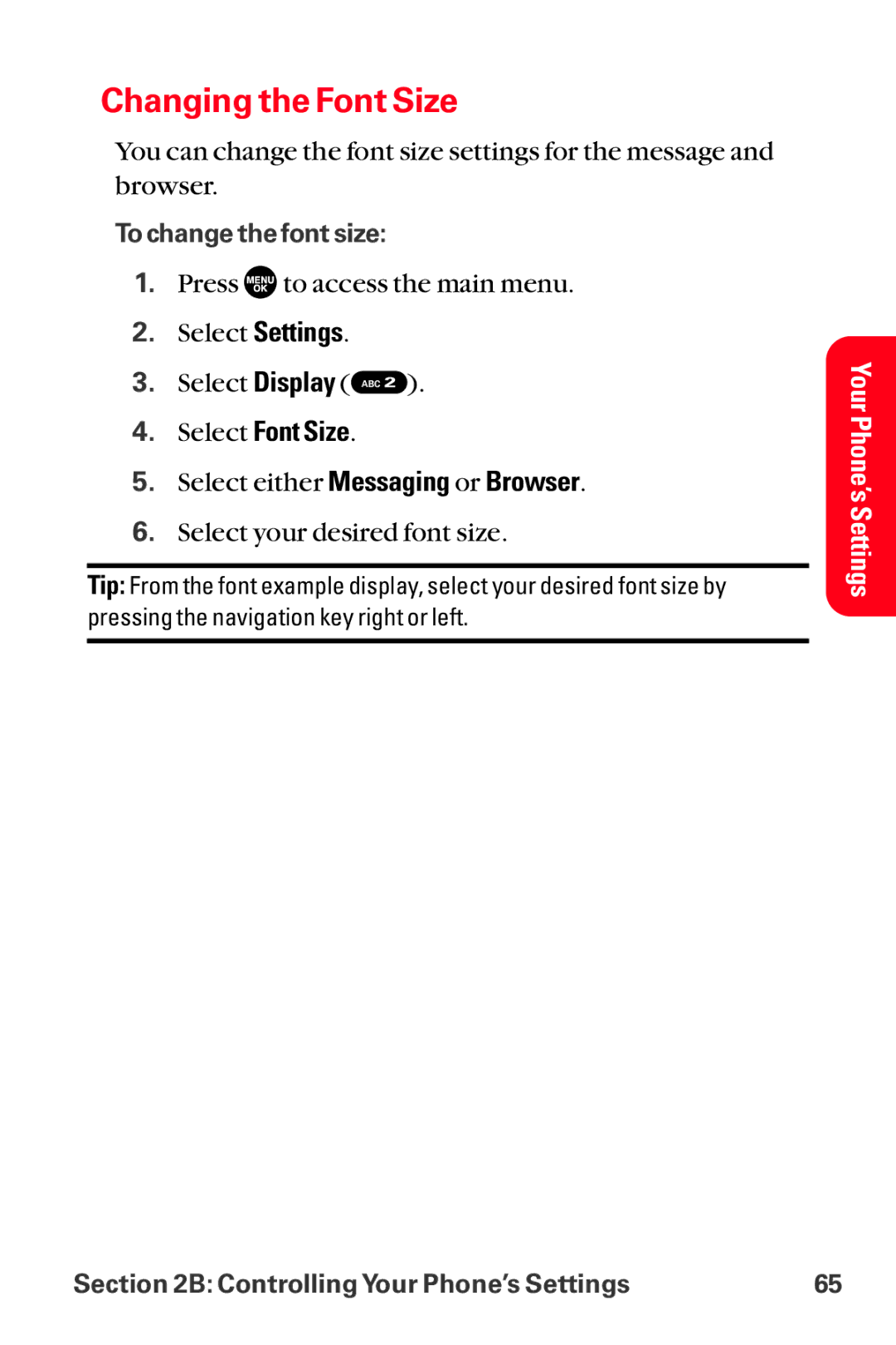 Sanyo MM-8300 manual Changing the Font Size, Select Font Size 