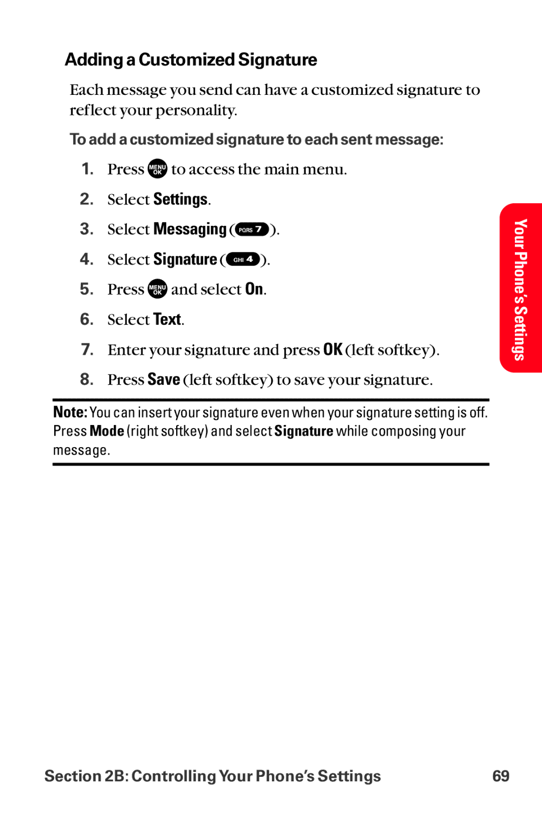 Sanyo MM-8300 manual Adding a Customized Signature 