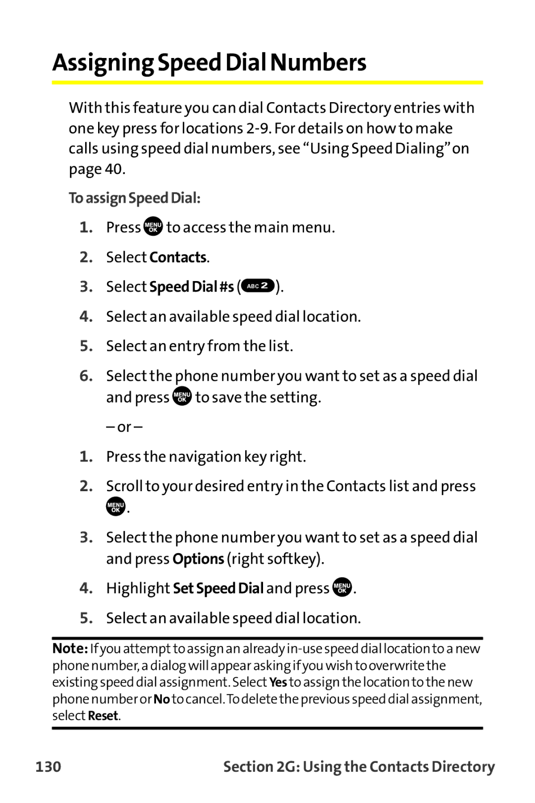 Sanyo MM-9000 manual Assigning Speed Dial Numbers, ToassignSpeedDial, 130 