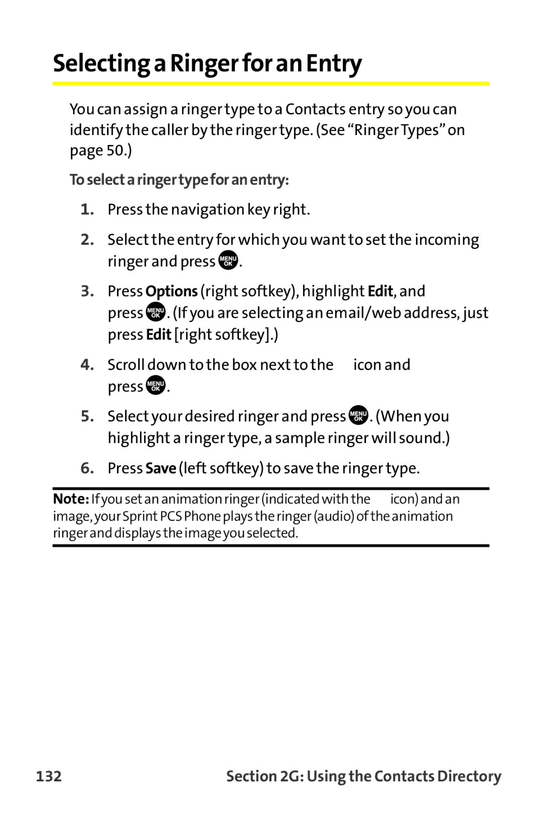 Sanyo MM-9000 manual Selecting a Ringer for an Entry, Toselectaringertypeforanentry, 132 