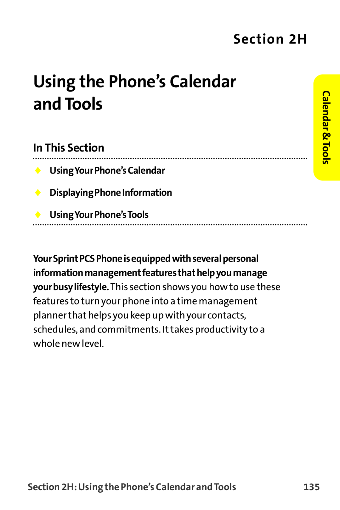 Sanyo MM-9000 manual Using the Phone’s Calendar and Tools 135 