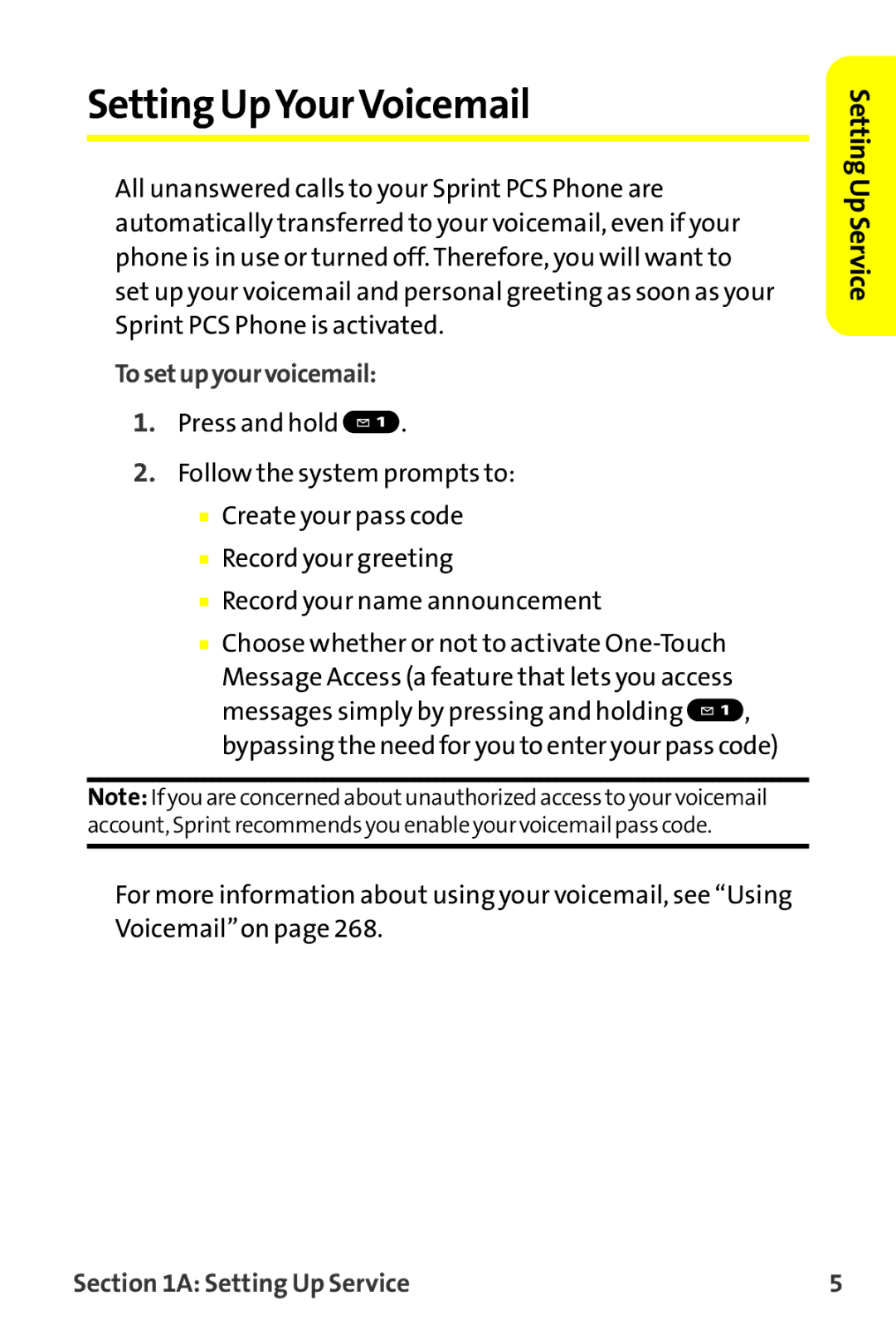 Sanyo MM-9000 manual Setting UpYourVoicemail, Tosetupyourvoicemail 