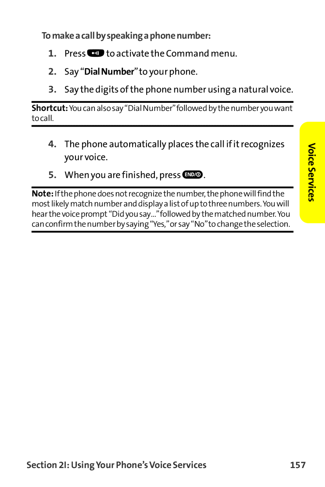 Sanyo MM-9000 manual Tomakeacallbyspeakingaphonenumber, Using Your Phone’s Voice Services 157 