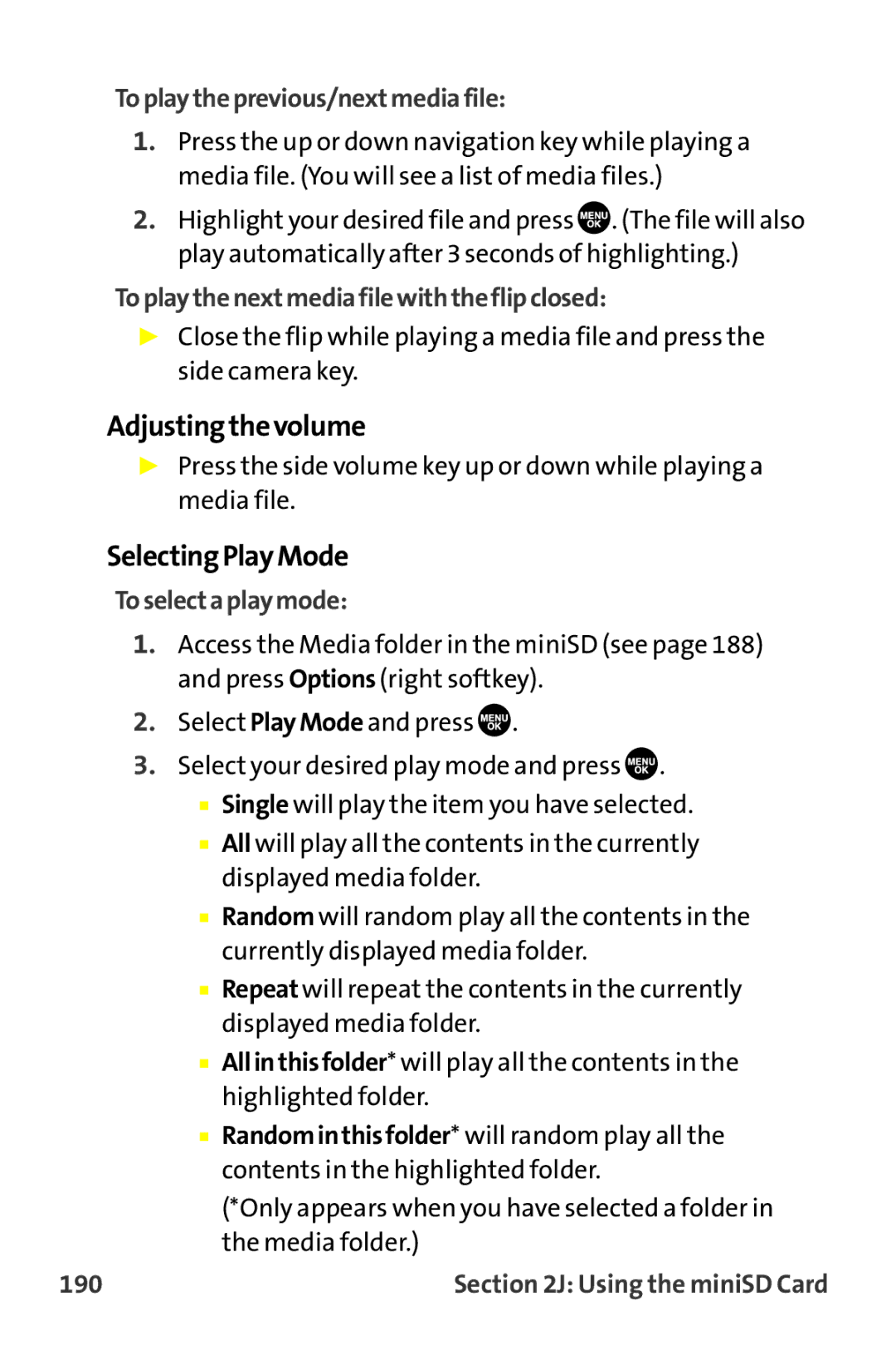 Sanyo MM-9000 manual Adjustingthevolume, SelectingPlayMode 