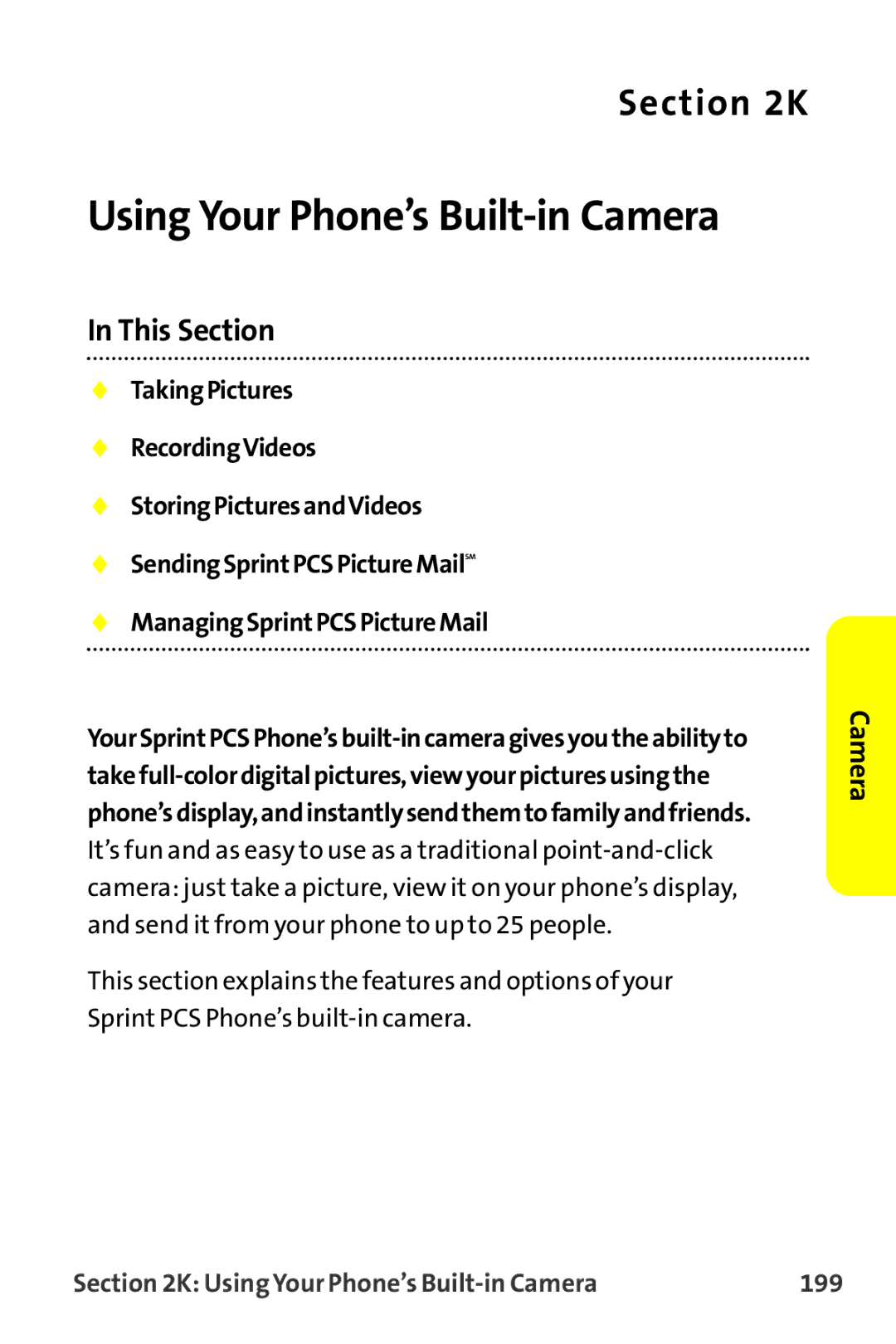 Sanyo MM-9000 manual Using Your Phone’s Built-in Camera 199 