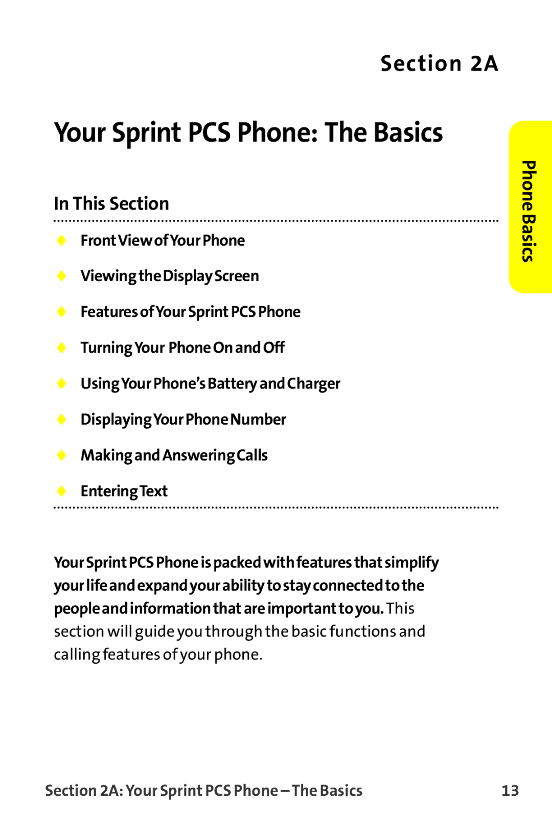 Sanyo MM-9000 manual Your Sprint PCS Phone The Basics, Phone Basics 