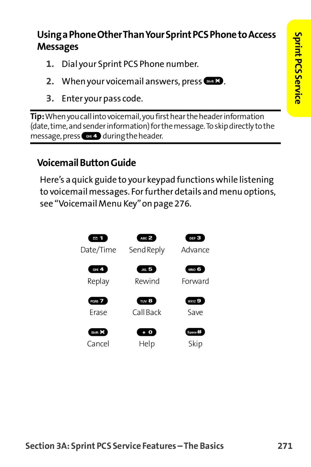 Sanyo MM-9000 manual VoicemailButtonGuide, 271 